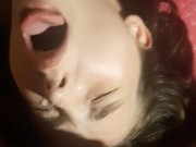 Quick cum facial for ali