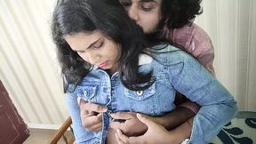 Malayali babe Vaishnavy's skirt rides up for a messy romp with her hubby Sharun Raj, tit-to-titty banging