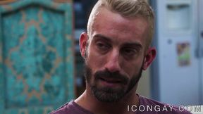 Blond bearded homo rides a huge dick after an amazing rimjob