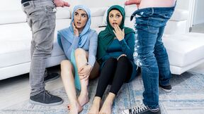 Curious Muslim girls explore desires with stepbrothers - Rose Darling, Nikki Slick