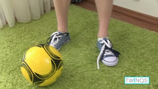 Cute Twink Angel R Cums Over His Football Ball!