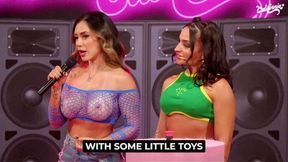 MONIQUE BERTOLINI, BRAZIL'S NAUGHTIEST PRESENTER SHOVES PLUG UP RAFAELA LIMA'S ASS ON TV SHOW!
