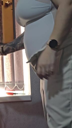 Step mom change her clothes in front of step son