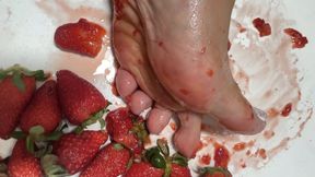 crushing strawberries for you to eat, slave