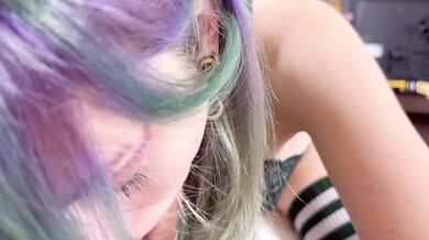 Alternative girl Luna rides my cock and gets a big facial reward