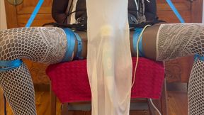 Nylon Toy Doll Chairtied and Milked by MagicWand