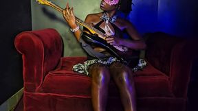 practicing my guitar strings not knowing the bartender was a huge fan...he was cute too so i showed him some fan appreciation!!