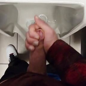 real risky johnholmesjunior shooting cum load in busy vancouver public mens bathroom