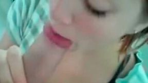 Dirty red head filthy tramp sucks stinky penis deep throat