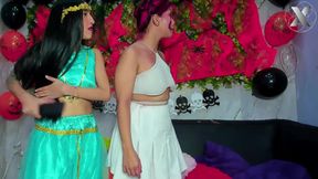 Two Little Foxes Sharing Juice!