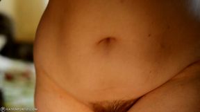 view of my hairy pussy while i`m walking on a treadmill