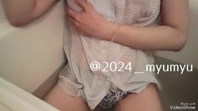 Sensational Bath Time Play: Teasing Nipple Sensations in Snug Clothes!