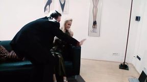 Seductive Cindy Dollar gets artist's cock in his gallery studio
