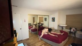 Yummy Jimmy fucks Chinese yoga instructor Slutty Kitty in the guest bedroom with her husband Next door