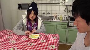 Petite Japanese Step-Sister give Virgin Step-Brother his first Time Blowjob in uncensored JAV Porn