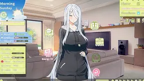 Harem game catches Summer Clover red-handed with massive boner in kitchen!
