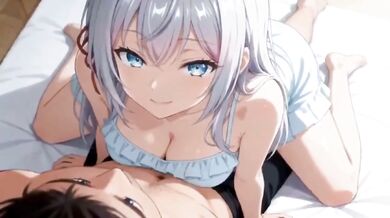 Silver Transfer Student Anime Cowgirl Rides Big Tits Sensual Sex Pajamas