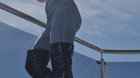 CHAIN SMOKING ADDICTION – Tight Jeans & Leather Boots Goddess Hooked on Cigarettes.