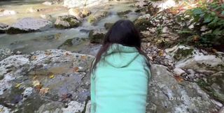 Fucked Cute Girl Guide at the Waterfall. Extreme Sex in Nature