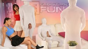 Two Petite Babes Hammering Every Piece Of Furniture In The House Frenetically