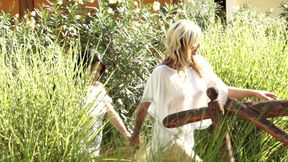 Busty Blondes Wild Outdoor Threesome