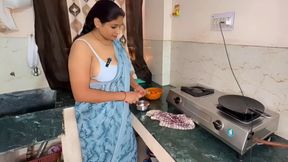 Indian Unsatisfied Bhabhi Lusty Sex with Devar on Kitchen Stand