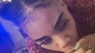 This bimbos Sucking Off my Inked Penis and Can’t Fit it inside her Mouth