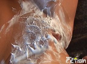Brunette babe fucks with her lawyer in the prison after shaving her pussy