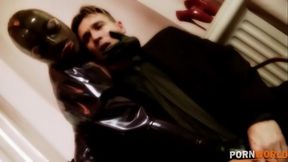 Fetish goddess Latex Lucy'_s creamy pussy fucked balls deep in hot threesome GP1029