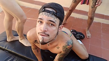 2 SUPER HOT TWINKS FUCK ME HARD ON MY TERRACE LIKE PROFESSIONALS!!!