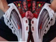 Squeezed my dick between nike tn's and cum on them