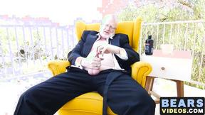 ”Mature bear Rusty McMann masturbates passionately solo”