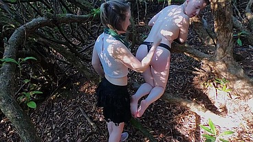 A fun bit of rope impact play in the woods last time faeriewillow was here