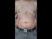 Gainer growing belly play after visiting a friend