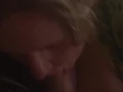 Hunny blows me on the couch