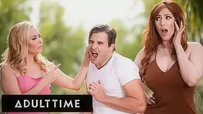 ADULT TIME - Stepmom Lauren Phillips Catches Her MILF BFF Fucking Her Stepson And JOINS IN!