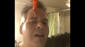 Str8 guy calling himself a faggot covered in cum