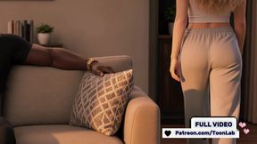 Black Stepdad FUCKED a Sexy Blonde Stepdaughter