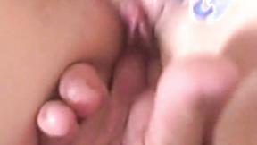 ”Sexy Brunette strip off with cunt & fucking closeup”