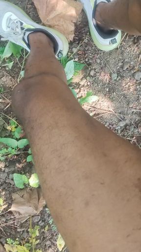 Dick &amp; ball streching outdoor
