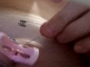 teasing nipple with clothes pin