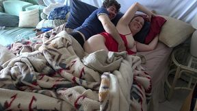 stepson wakes up with stepmom in the bed and fucks the wrong hole
