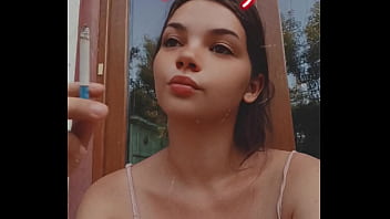 Smoking and playing with different face filters