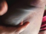 Morning Hand job Hitting hard my big Dick into belly It's  hard and so strong