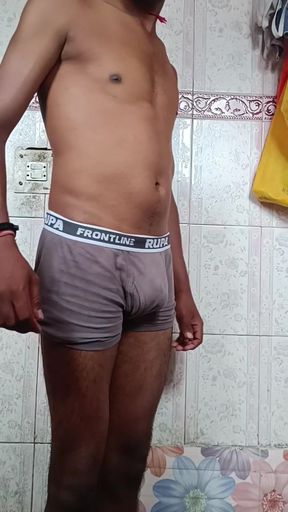 Sexy BIG DICK boy bathing and making his cock play in water