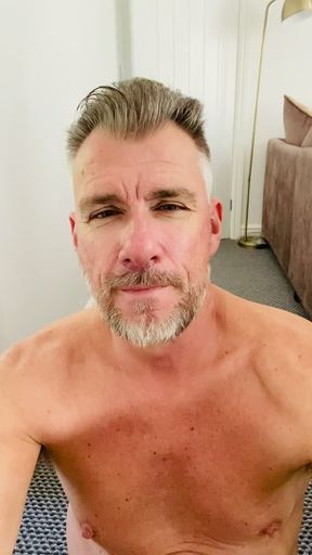 Mature guy playing in lingerie