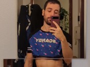 feeling sexy with crop-top and josktrap (no porn)