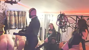 Zeida, Zara, and Master Darius dominate and whip male slave