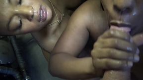 two sexy ebony girls fuck a biker