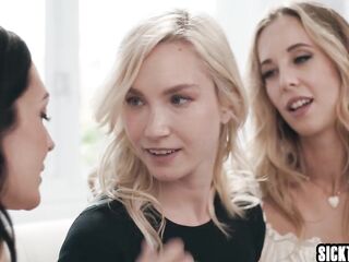 Inexperienced teen used by lesbo pair and enjoyed hardcore anal fingering and fisting after vagina licking